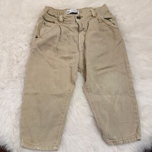 Zara Kids Beige denim barrel pants